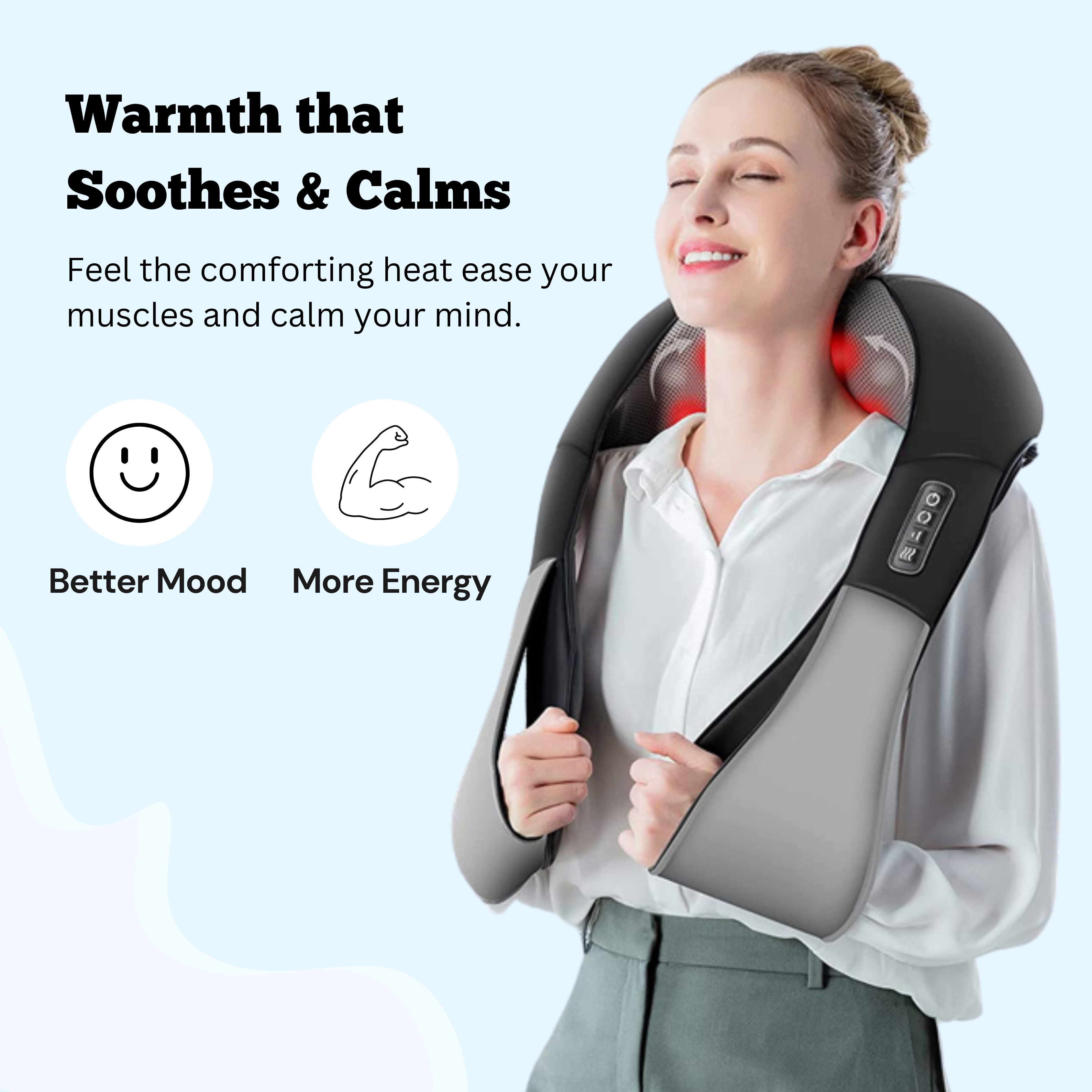 BlissWave™ Heated Shiatsu Massage Pillow