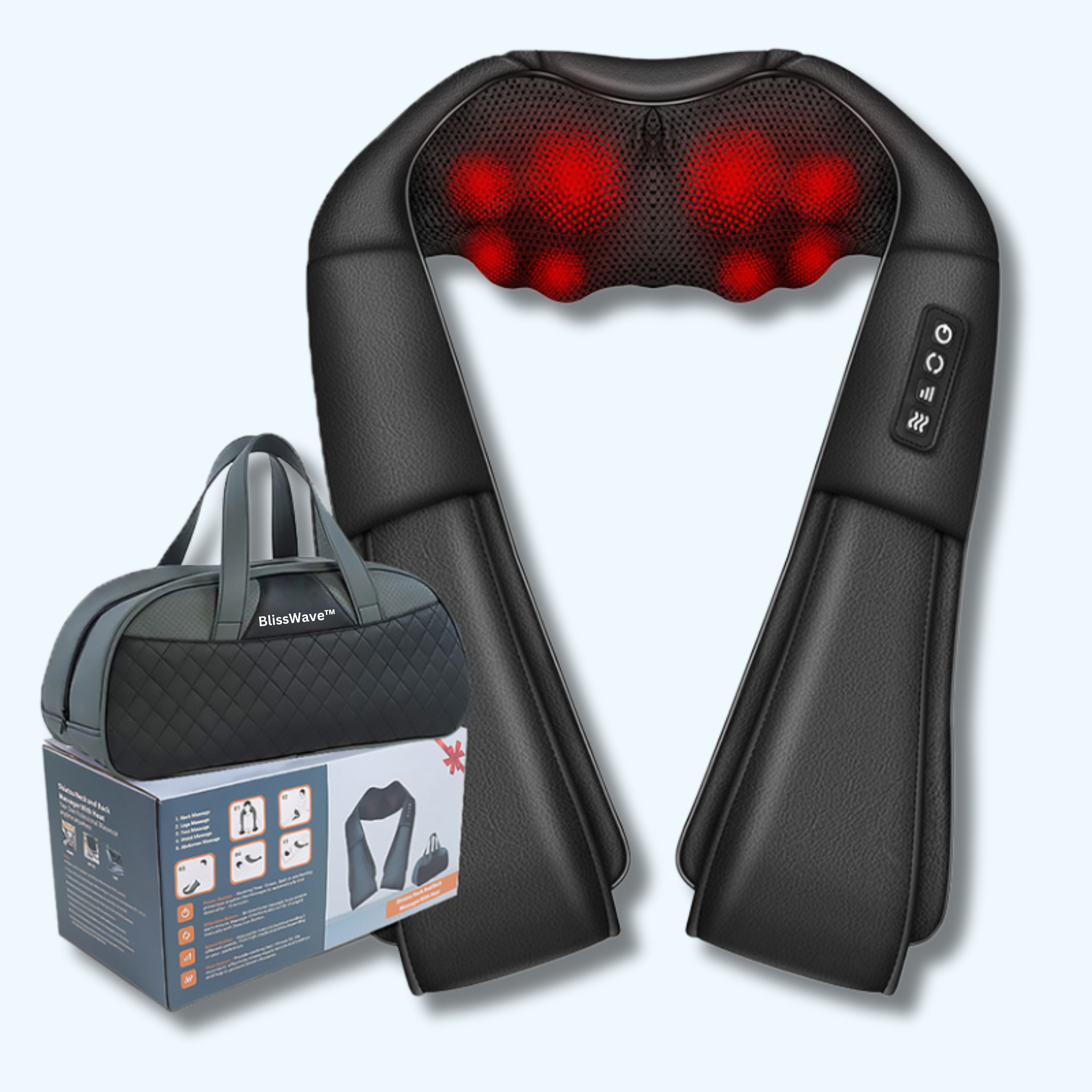 BlissWave™ Heated Shiatsu Massage Pillow