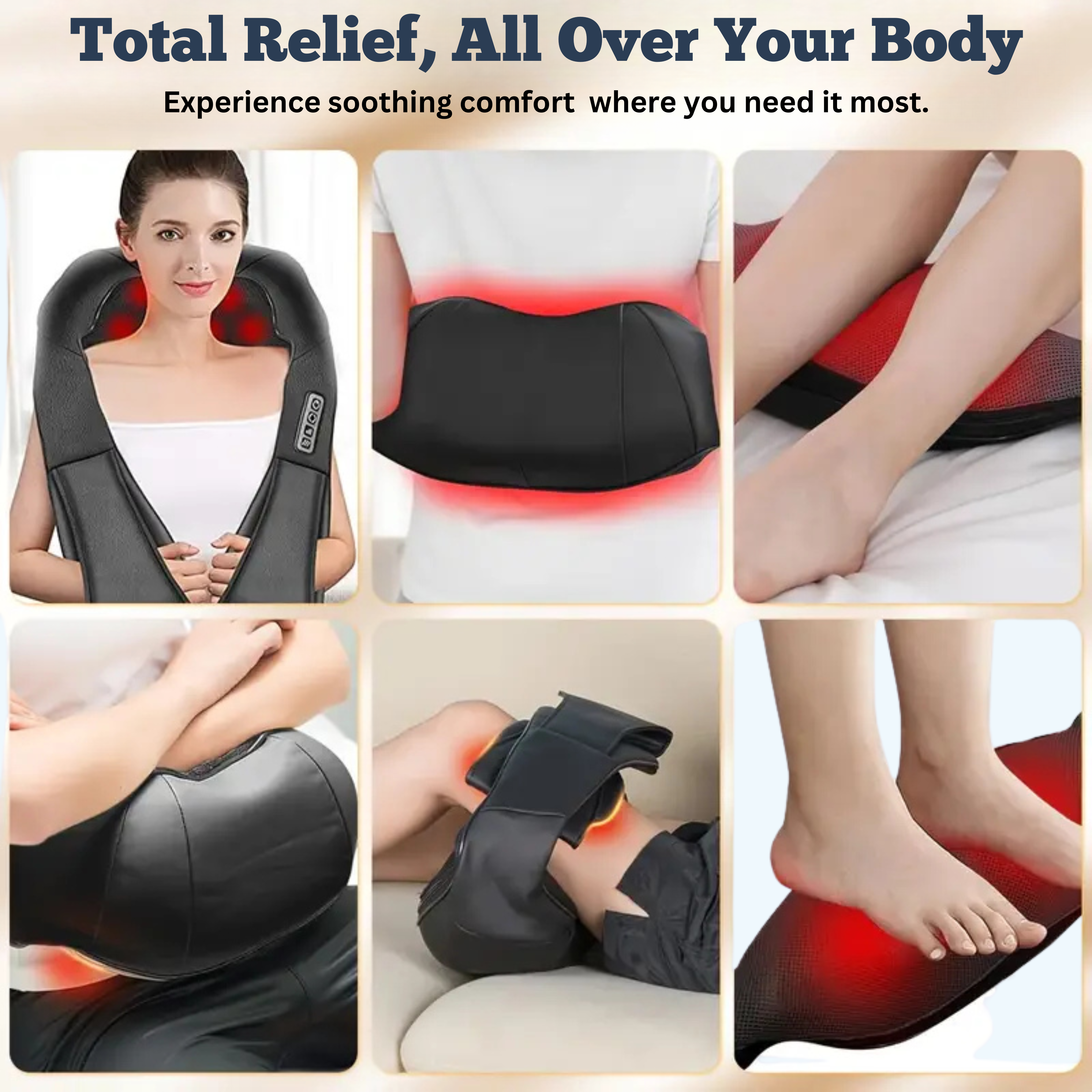 BlissWave™ Heated Shiatsu Massage Pillow