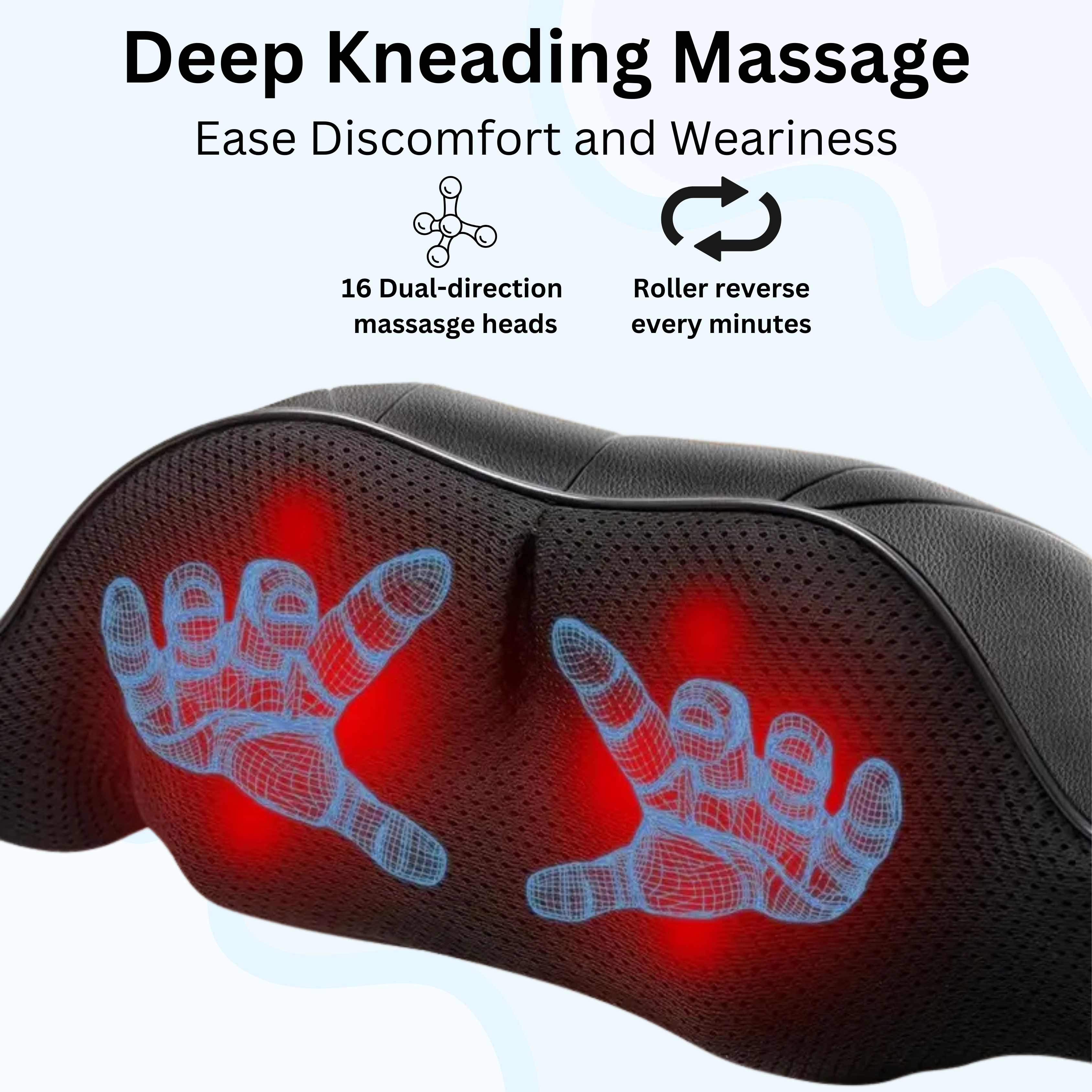 BlissWave™ Heated Shiatsu Massage Pillow